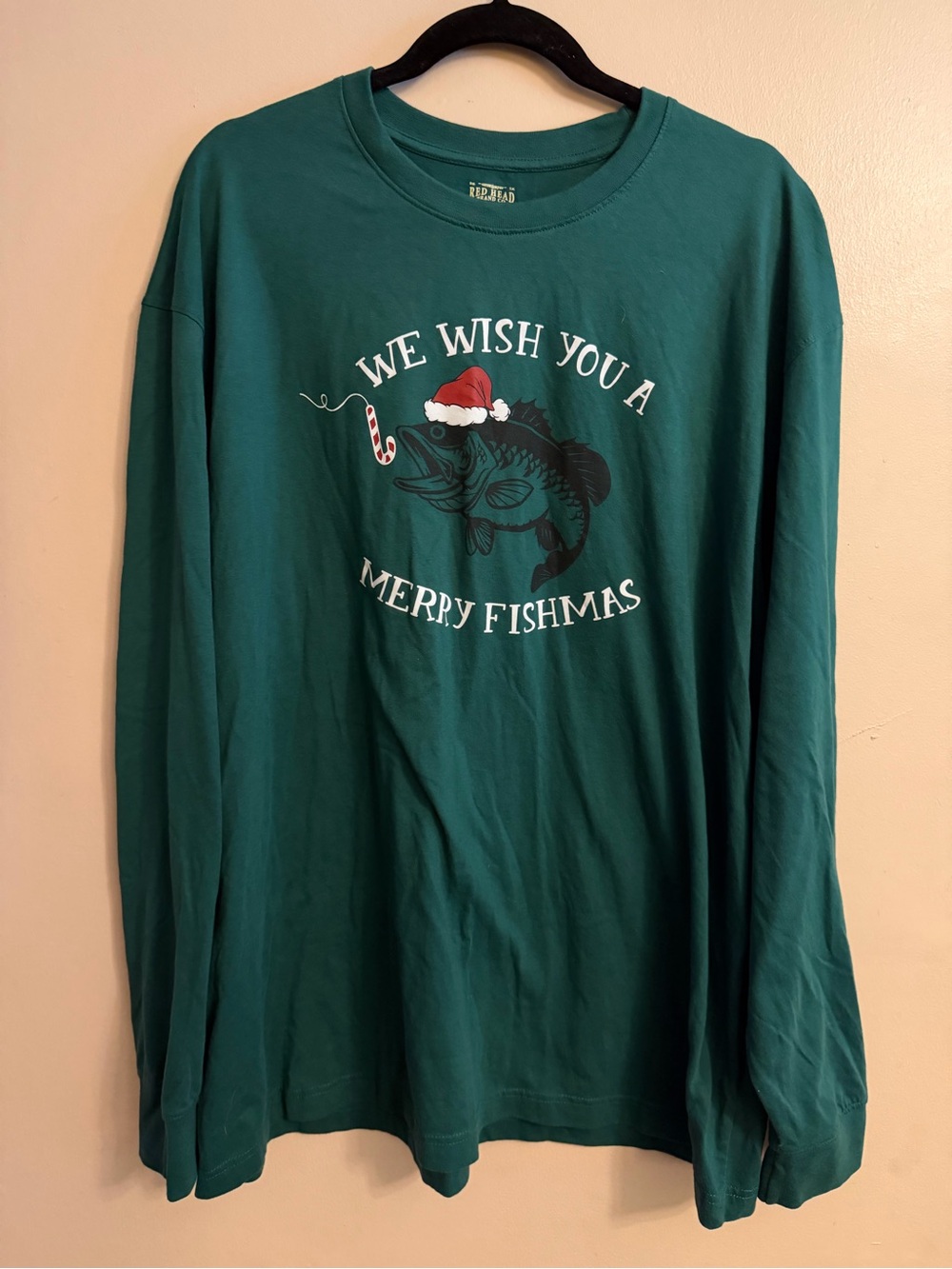 RedHead Green Crewneck Tee with Logo Print
